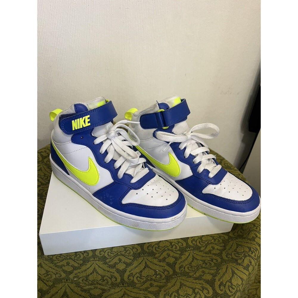 Nike Court Borough Mid Blue Yellow white 5.5Y boys